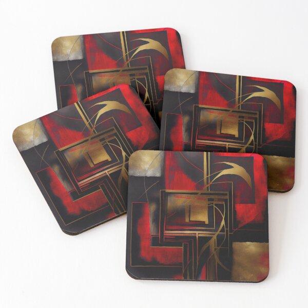 Item preview, Modern Abstract- Red Black Gold #5 designed and sold by Gypsykiss.