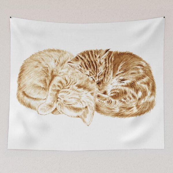 Item preview, Kittens sleeping in a ball - brown colorized version designed and sold by SylvieG18.