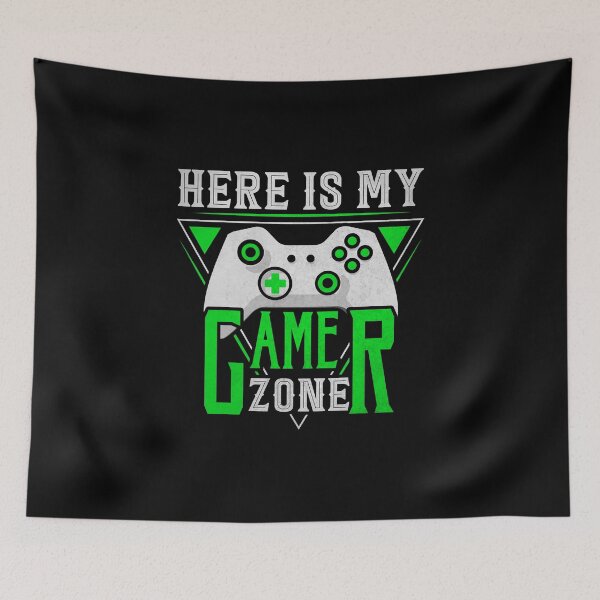 Item preview, Here Is My Gamer Zone Green designed and sold by SamuraiGaming.
