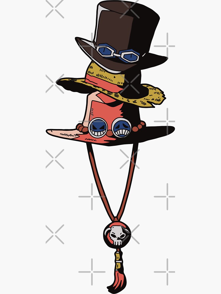 Big Three Brothers Pirate Hats Luffy Ace And Sabo From One Piece Anime Made  With Cool Black Line Art Sticker for Sale by Animangapoi