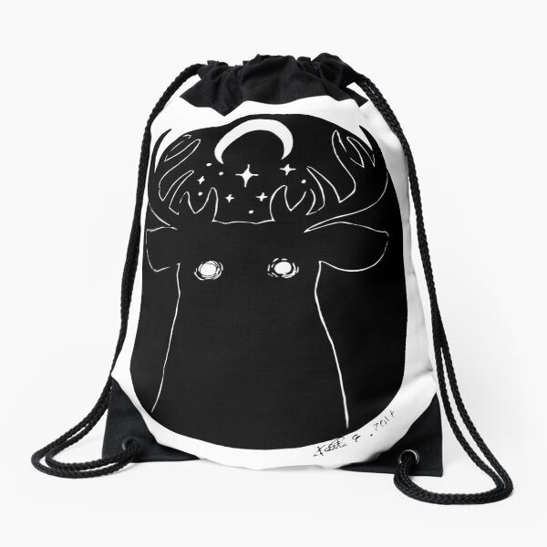 The Moon God- Inktober2017 Drawstring Bag