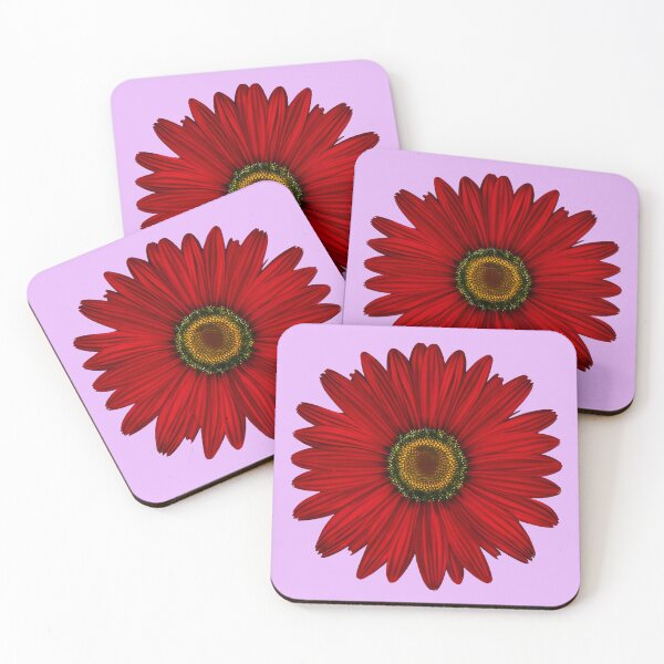 Item preview, Red daisy flower designed and sold by gramizzia.