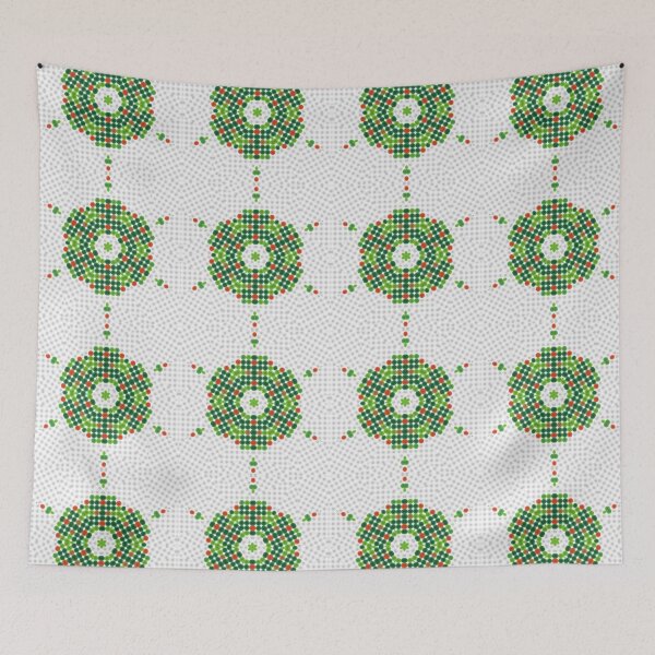 Item preview, Green ,Cream, Orange and Blue Geometric Pattern  designed and sold by Nalwesya.