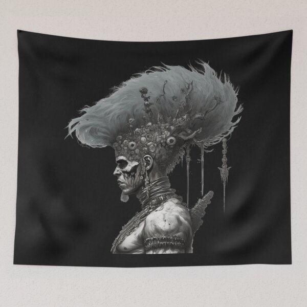 Item preview, Til Val Halla Warrior Viking God with Blue Hair designed and sold by CoyoteStudio.