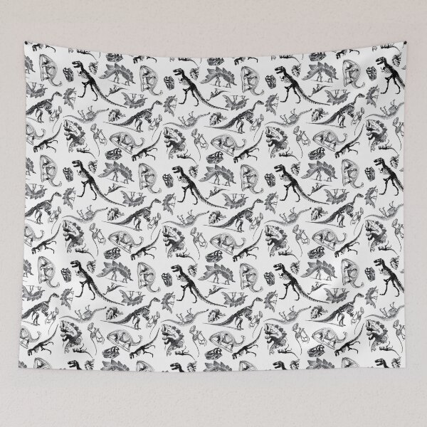 Item preview, Vintage Museum Dinosaurs and Skeletons Blanks and White designed and sold by Kristi Duggins.