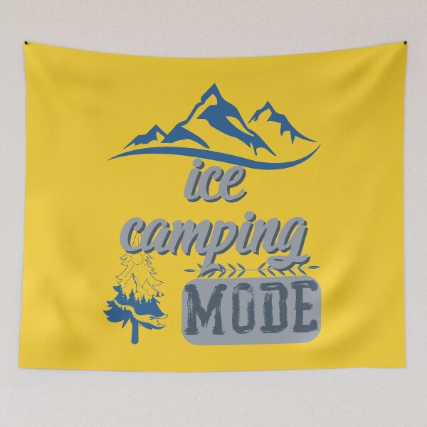 Item preview, ice camping mode, forest river sun inside tree pine designed and sold by movie-popcorn.