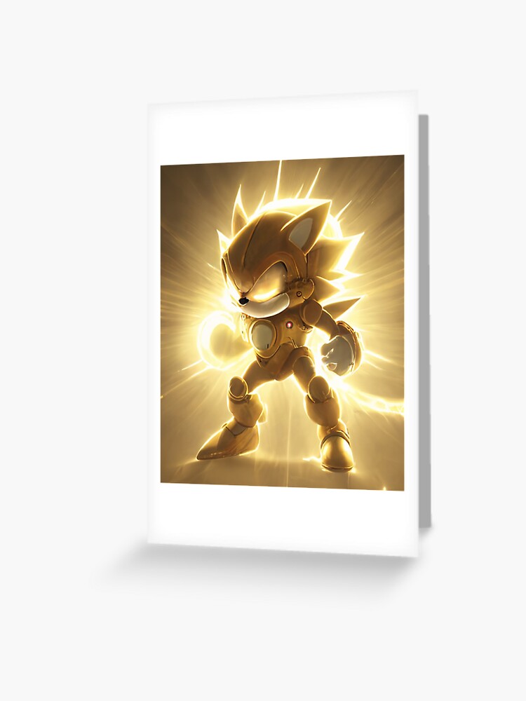 super saiyan sonic movie poster, yellow fur, super