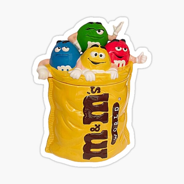 M&m’s family illustration,Funny red and yellow M&m’s chocolate cartoon illustration,M&m’s Sticker