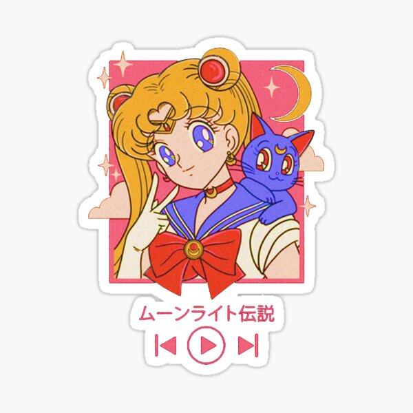 Usagi Music Moon Sticker