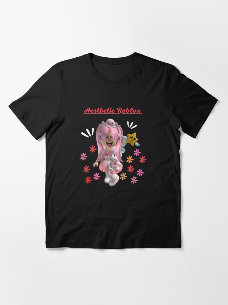 pink shirt aesthetic roblox girl Essential T-Shirt for Sale by