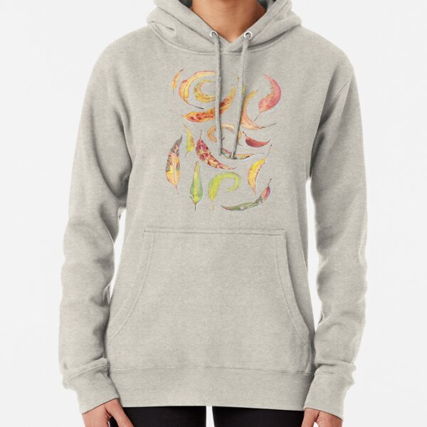 Eucalyptus leaves watercolour (white background) Pullover Hoodie