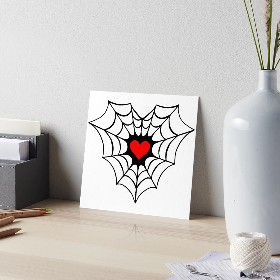 STL file Spiderweb heart wall art spider web love wall decor 2d art  💜・Design to download and 3D print・Cults