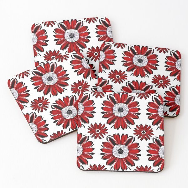 Item preview, Red daisy flower pattern designed and sold by gramizzia.