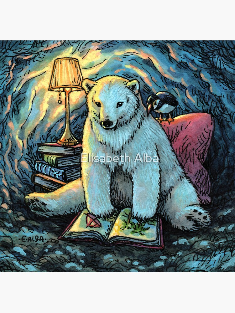 "Cozy Polar Bear" Sticker for Sale by elisabethalba | Redbubble