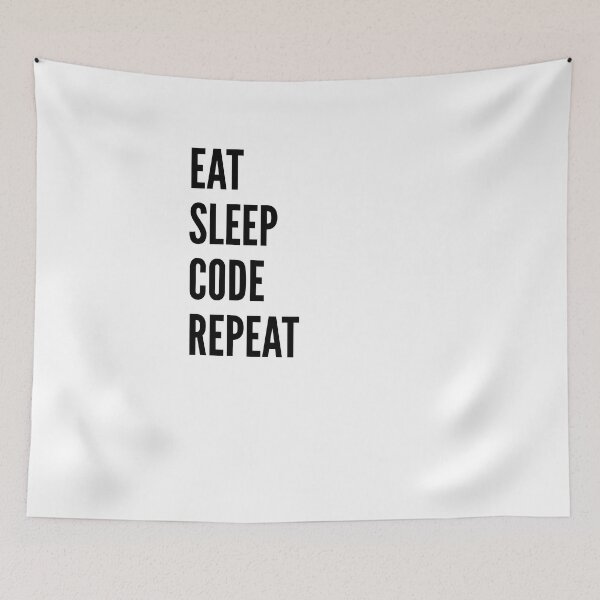 Item preview, Eat Sleep Code Repeat - Astonished Cat Company designed and sold by AstonishedCatCo.