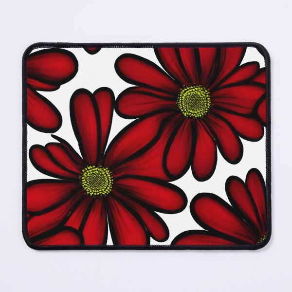 Item preview, Red daisy flower pattern designed and sold by gramizzia.