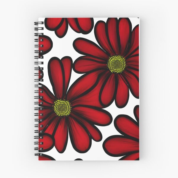 Item preview, Red daisy flower pattern designed and sold by gramizzia.