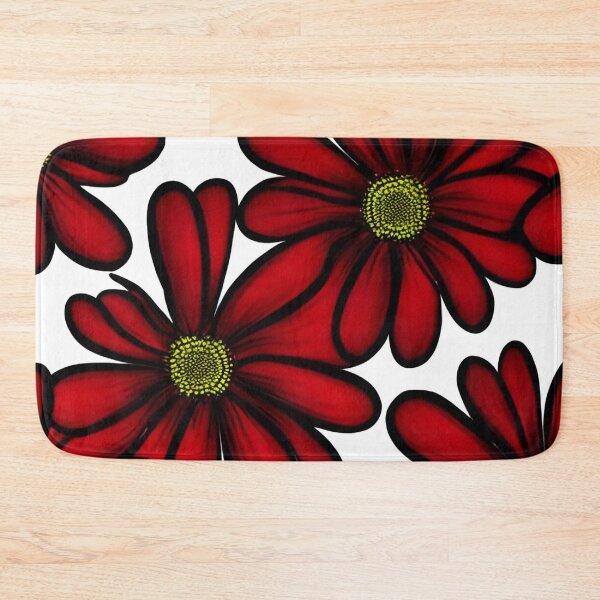 Item preview, Red daisy flower pattern designed and sold by gramizzia.