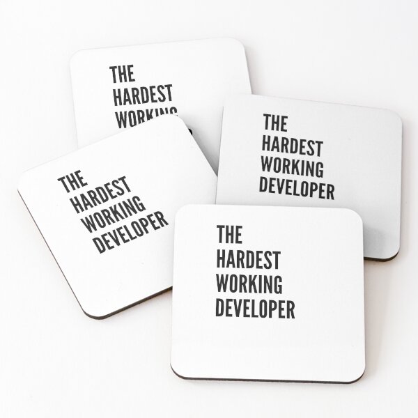 Item preview, The Hardest Working Developer - Astonished Cat Company designed and sold by AstonishedCatCo.