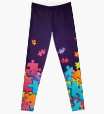 Dark Puzzle Pieces Leggings