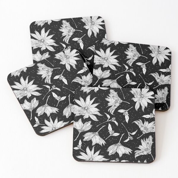 Item preview, Floral line-art on black designed and sold by kobyakov.