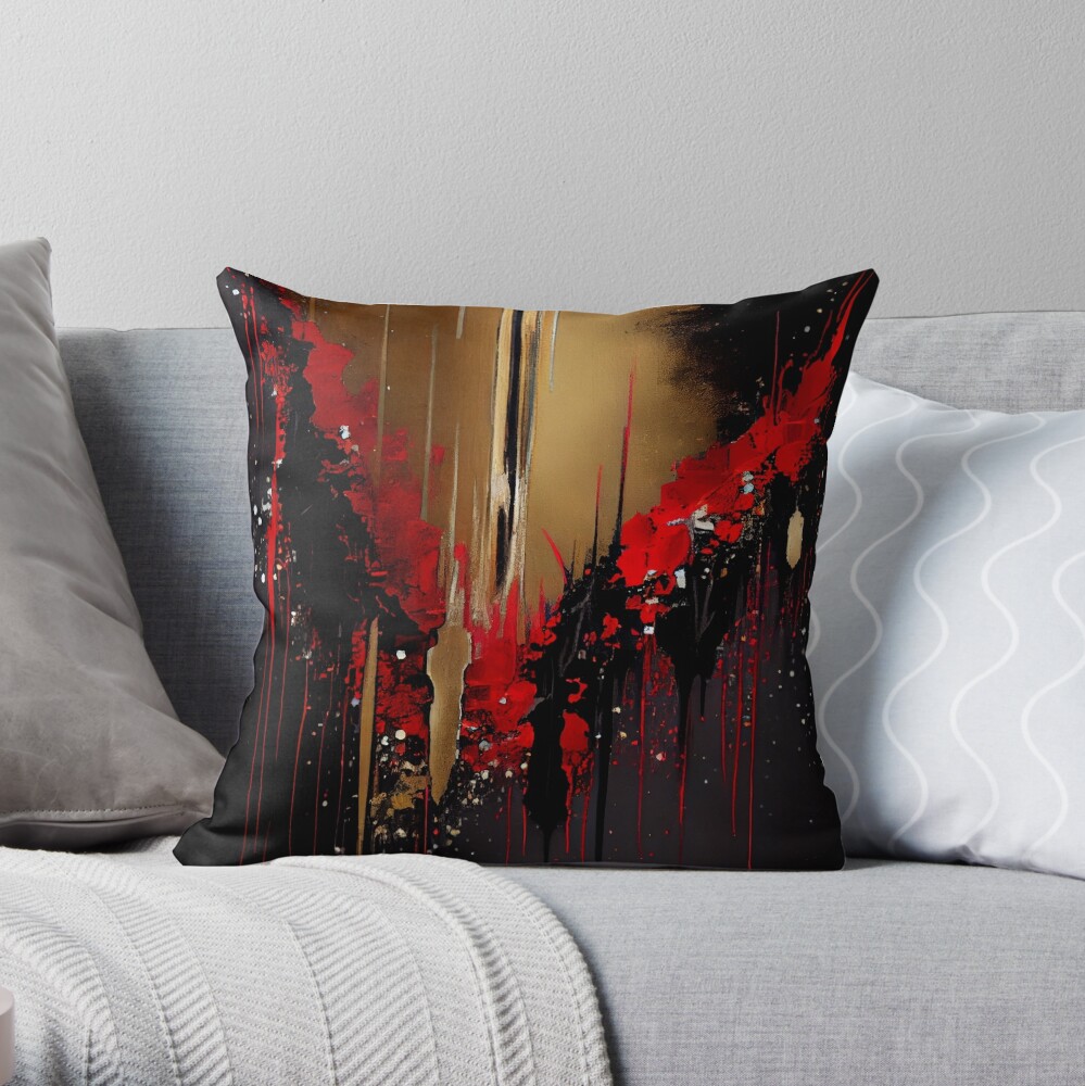 Red black deals throw pillows