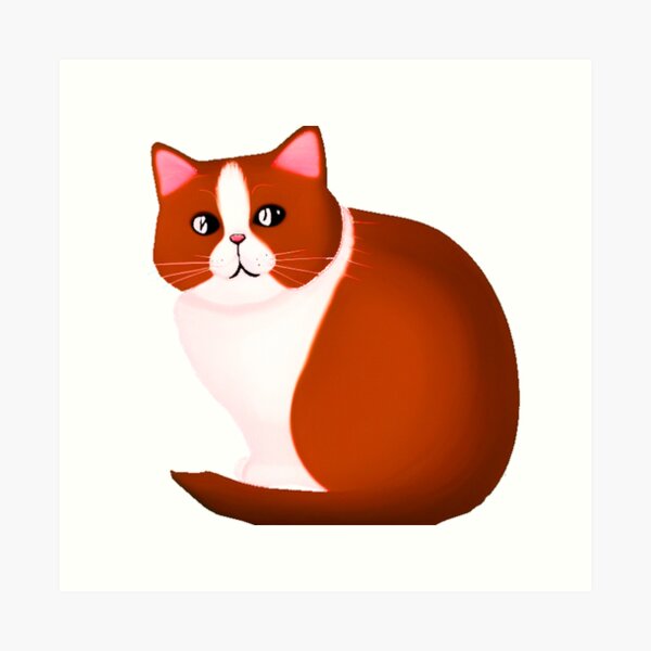 Red Cat cute funny character in doodle cartoon style. Ginger
