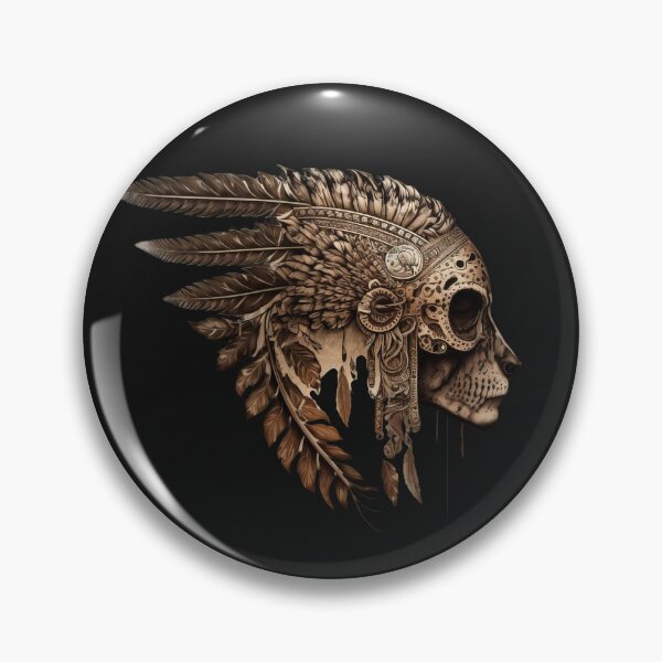 Item preview, Head of an Aztec Jaguar Warrior Skull Mexican Ancient Mythology designed and sold by CoyoteStudio.