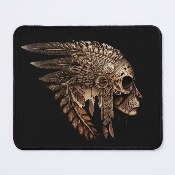 Item preview, Head of an Aztec Jaguar Warrior Skull Mexican Ancient Mythology designed and sold by CoyoteStudio.
