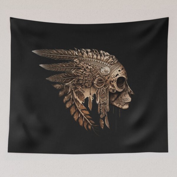 Item preview, Head of an Aztec Jaguar Warrior Skull Mexican Ancient Mythology designed and sold by CoyoteStudio.