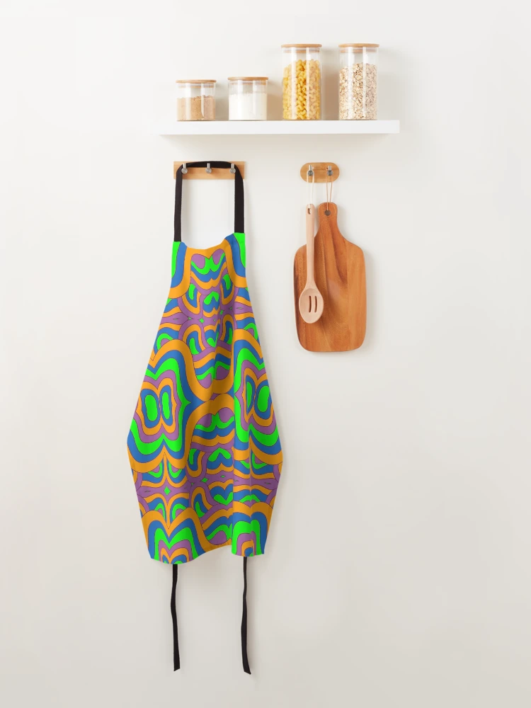 Thumbnail 4 of 6, Apron, Retro Abstract Pattern designed and sold by P9Designs.