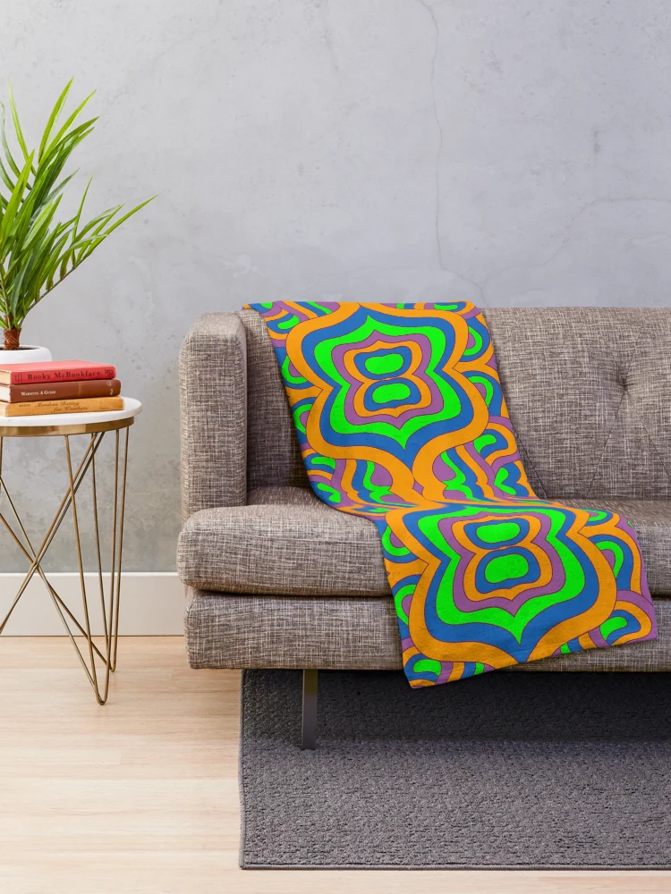Thumbnail 2 of 6, Throw Blanket, Retro Abstract Pattern designed and sold by P9Designs.