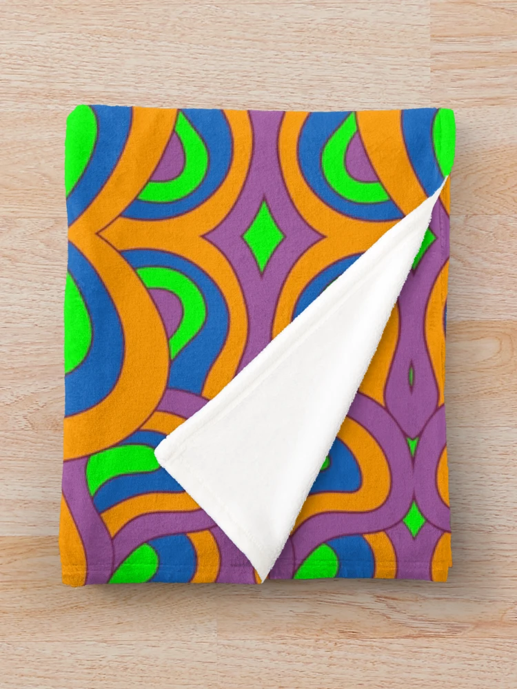 Thumbnail 3 of 6, Throw Blanket, Retro Abstract Pattern designed and sold by P9Designs.