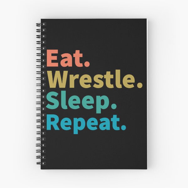 Item preview, Eat wrestle sleep repeat-Hard wrestling poderosa inspiración puesta de sol retro designed and sold by Master4art.