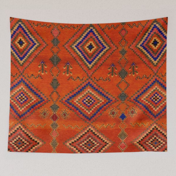 Item preview, Orange Oriental Moroccan Rug designed and sold by SpaceBazaar.