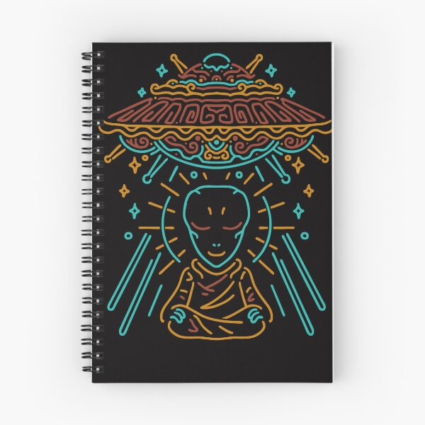 Item preview, Monoline UFO Alien Meditating designed and sold by The Masked Designer.
