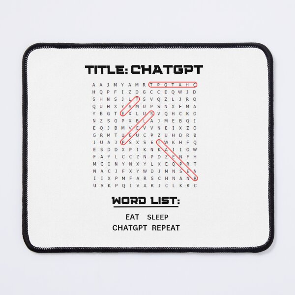 Item preview, CHATGPT EAT SLEEP CHATGPT REPEAT SQUARE WORD SEARCH designed and sold by DesignbyOkoto.