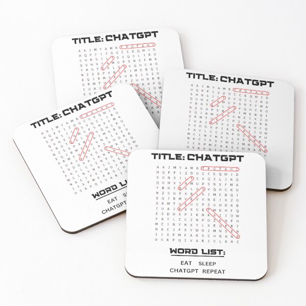 Item preview, CHATGPT EAT SLEEP CHATGPT REPEAT SQUARE WORD SEARCH designed and sold by DesignbyOkoto.