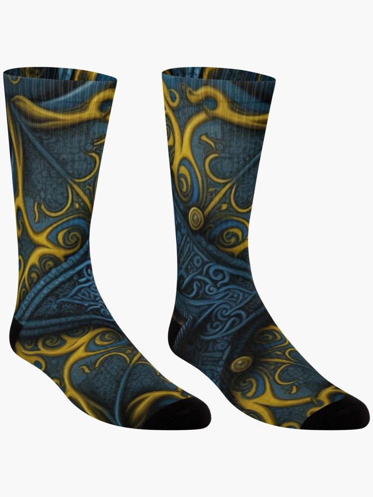 Thumbnail 3 of 5, Socks, Dark Fantasy Occult Ritualistic Design designed and sold by EsotericFox.