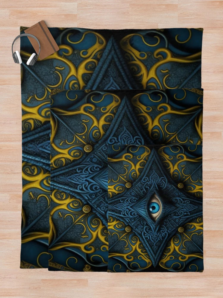 Thumbnail 5 of 6, Throw Blanket, Dark Fantasy Occult Ritualistic Design designed and sold by EsotericFox.