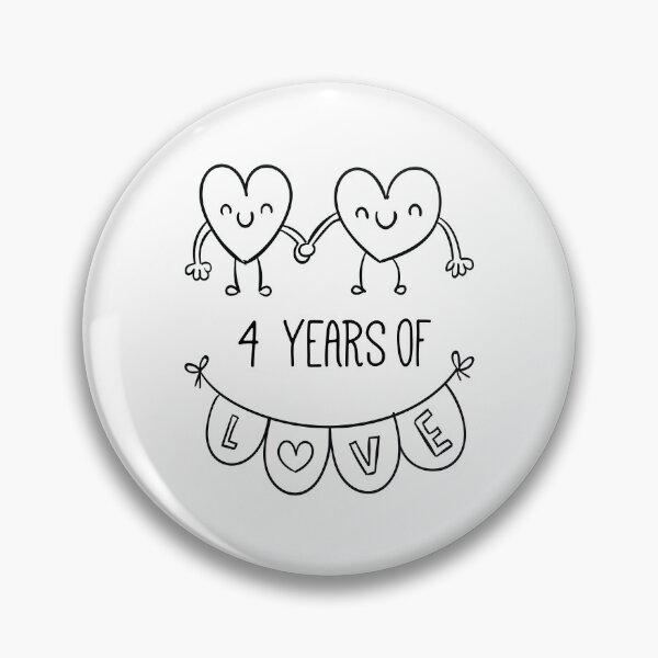 Item preview, Fourth Anniversary - 4 Years of Love designed and sold by CuteTrendyFinds.