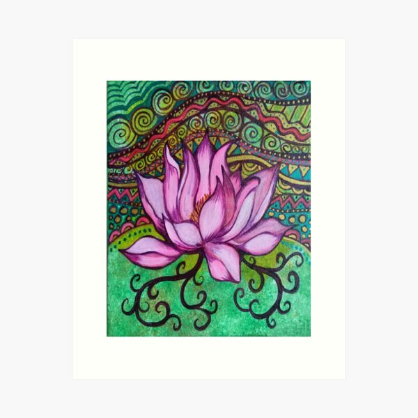 Peaceful Lotus Flower Art Print
