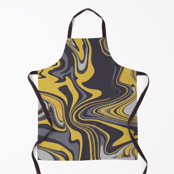 Item preview, Yellow and Grey Abstract Liquid Swirls designed and sold by patternsoup.