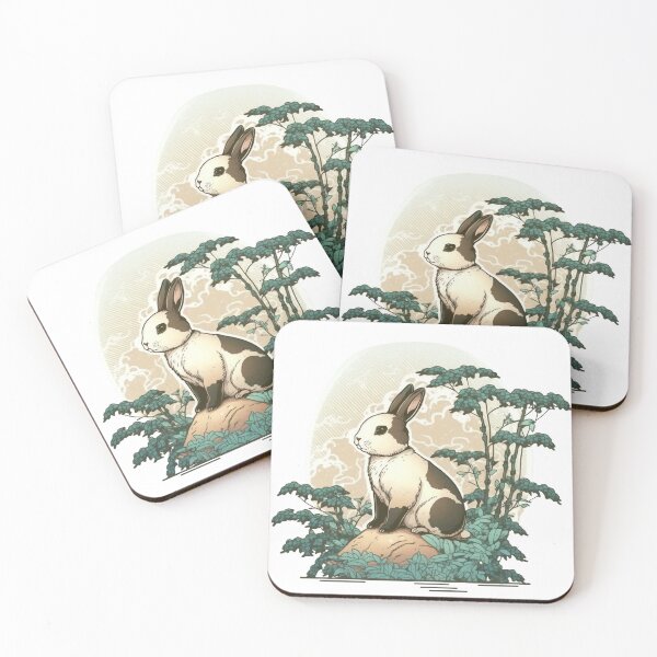 Item preview, Ukiyoe Style Rabbit Japanese Moon Bunny Illustration designed and sold by peachycrossing.