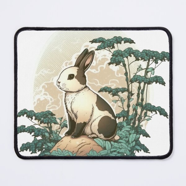 Item preview, Ukiyoe Style Rabbit Japanese Moon Bunny Illustration designed and sold by peachycrossing.