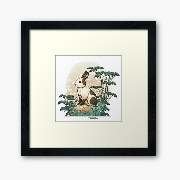 Aperçu de l'œuvre Lapin de style Ukiyoe Illustration de lapin de lune japonais créée et vendue par peachycrossing.