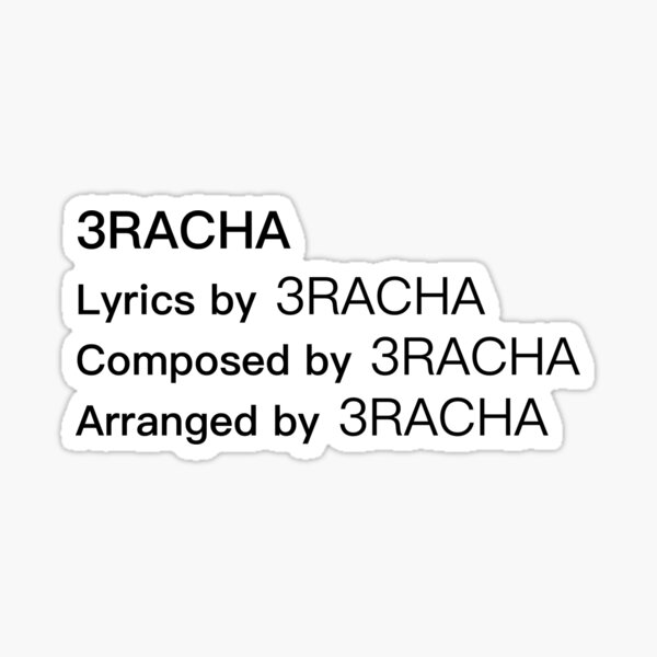 Artikel-Vorschau von 3RACHA von 3RACHA Song-Aufkleber, designt und verkauft von xmbience.