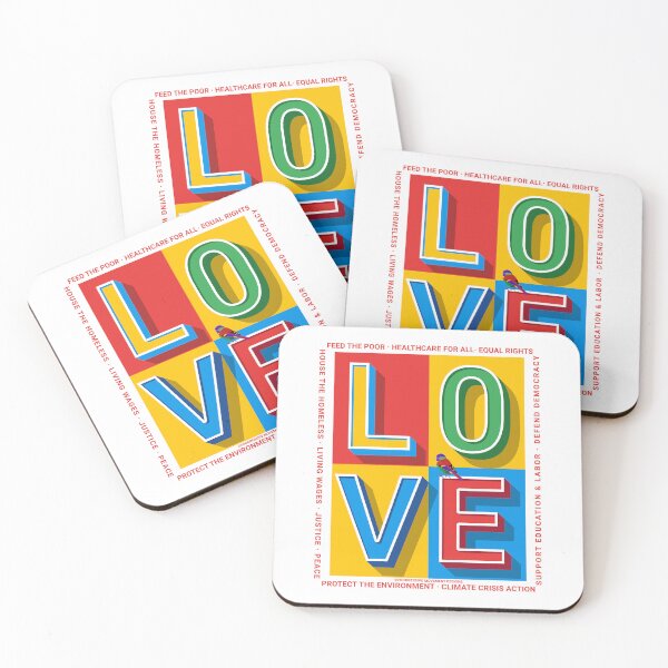Artikelvorschau, PMD00252 Progressive Movement Designs Liebe und Tore mit regenbogenfarbenem Vogel für Progressive entworfen und verkauft von ProgressiveLeft.