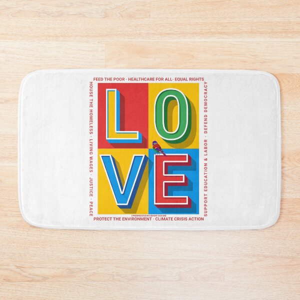 Artikelvorschau, PMD00252 Progressive Movement Designs Liebe und Tore mit regenbogenfarbenem Vogel für Progressive entworfen und verkauft von ProgressiveLeft.