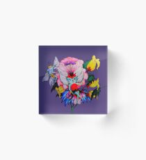 Flower Fly Acrylic Block